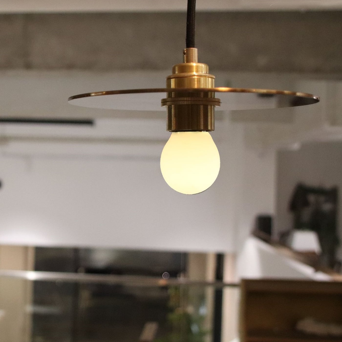 Circ brass ceiling lamp — view 1