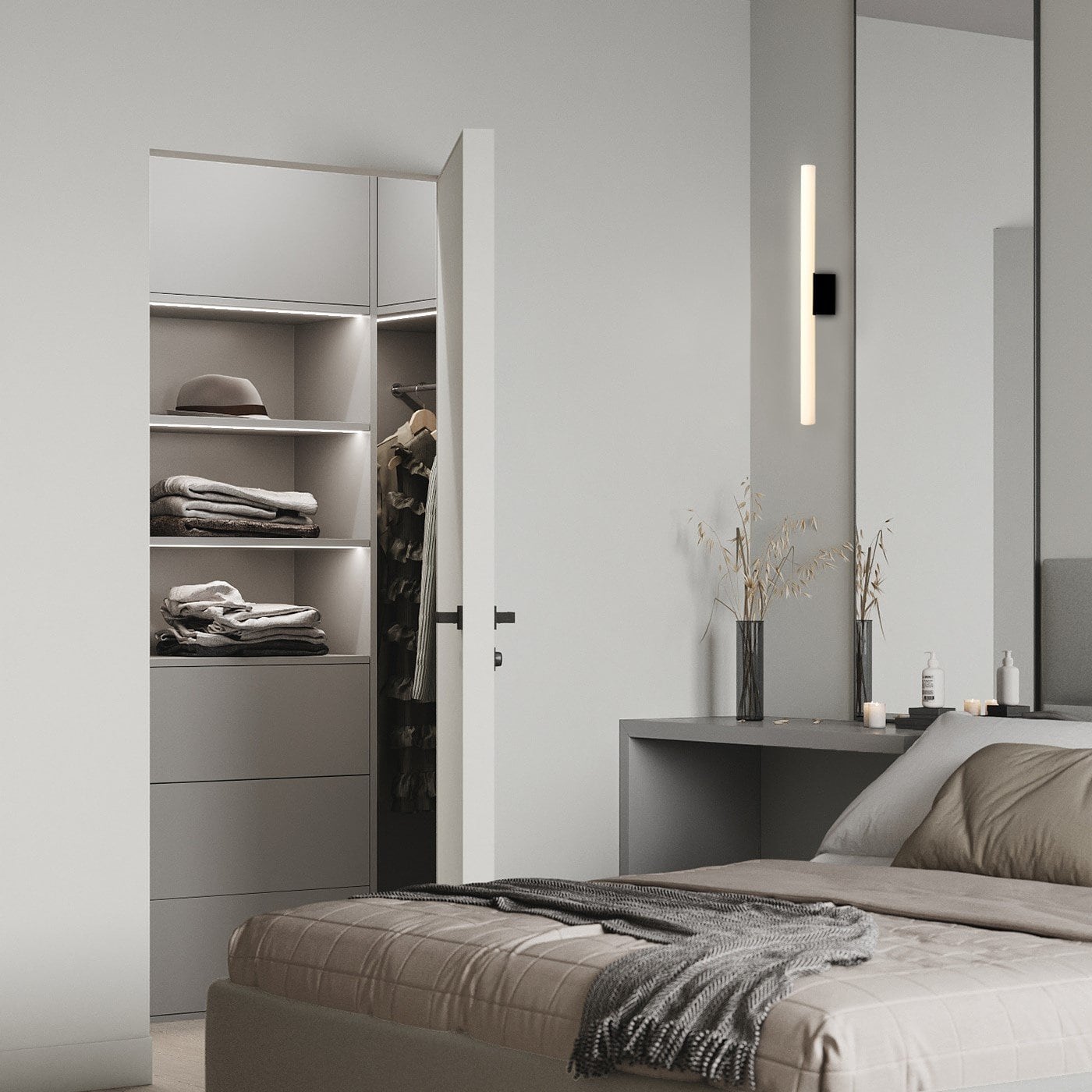Linestra S14D wall light in matte white finished — view 1